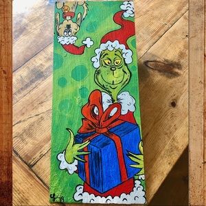 The Grinch indoor/outdoor Painting on Cedar Board